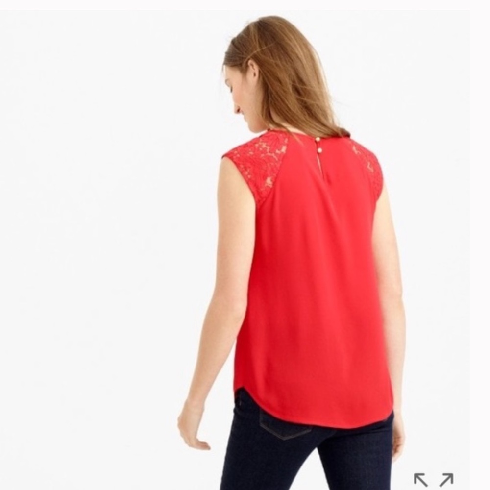 J. Crew black Floral Lace Shoulder Top - Picture 4 of 9